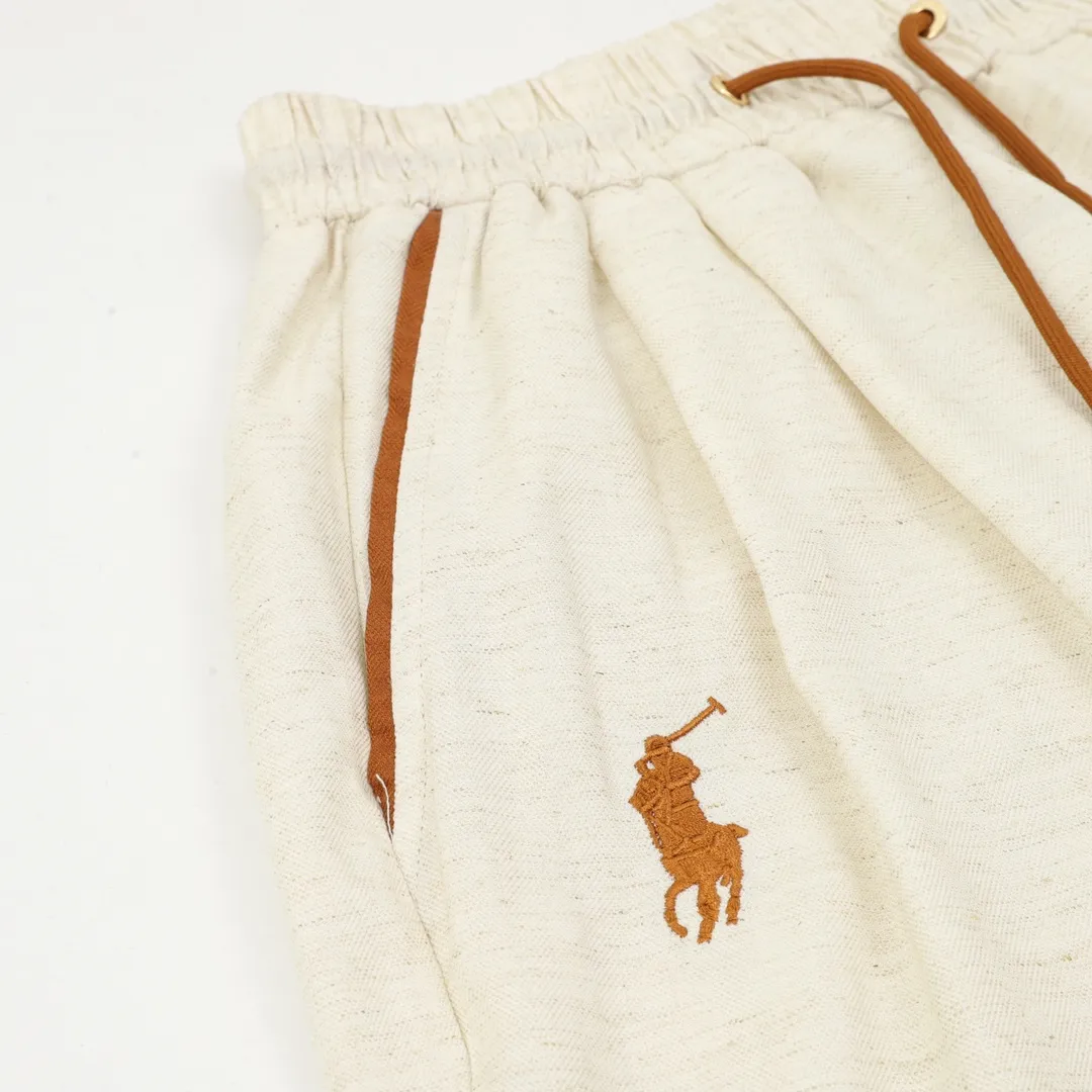 P300 Ralph Lauren/Ralph Lauren War Horse Embroidered Tencel Linen Casual Shorts Size: XS-L